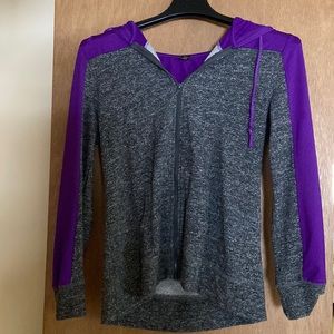 Purple and gray Active Girl zip up hoodie